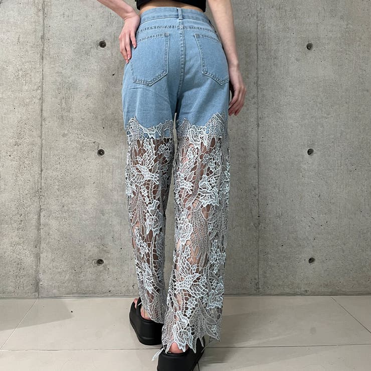 レース切替デニムパンツ | me Jane | 詳細画像13 