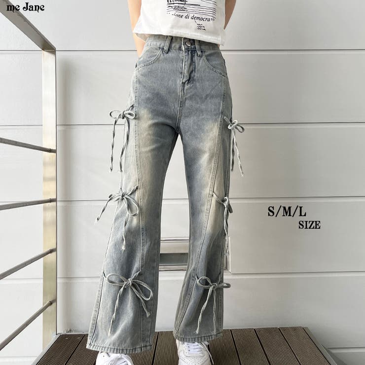 サイドリボンデザインワイドパンツ | me Jane | 詳細画像1 