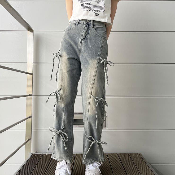 サイドリボンデザインワイドパンツ | me Jane | 詳細画像3 