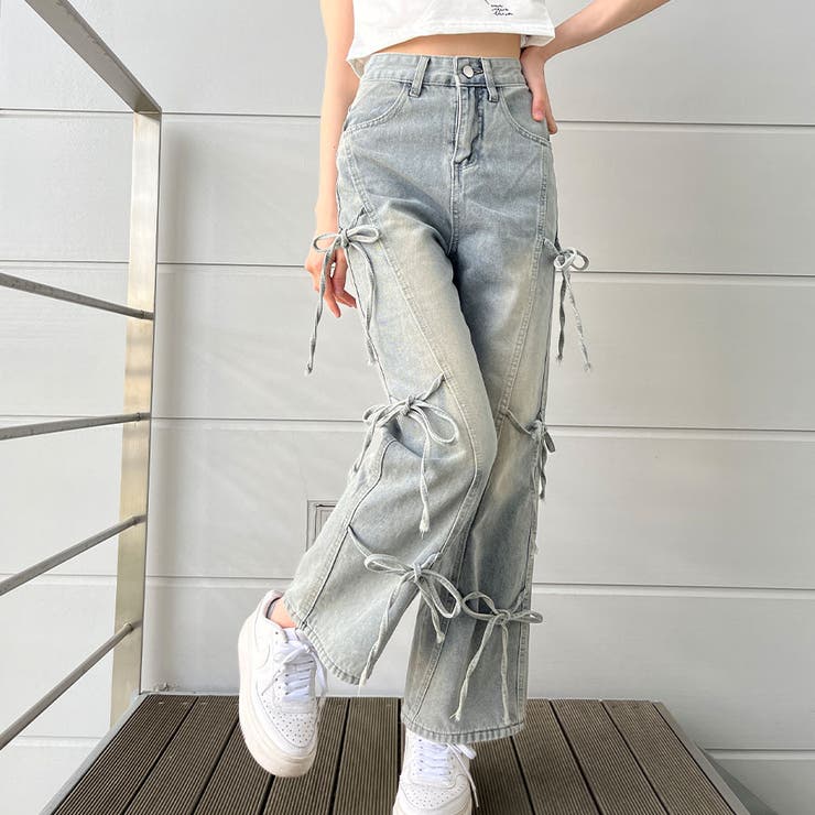 サイドリボンデザインワイドパンツ | me Jane | 詳細画像4 