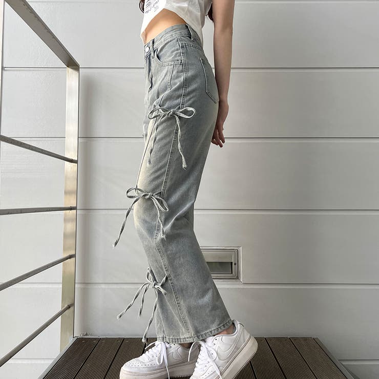 サイドリボンデザインワイドパンツ | me Jane | 詳細画像5 