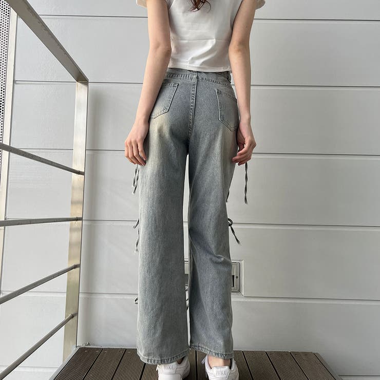 サイドリボンデザインワイドパンツ | me Jane | 詳細画像7 