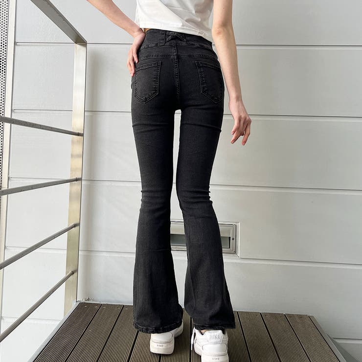 3つボタンハイウエストフレアパンツ | me Jane | 詳細画像10 