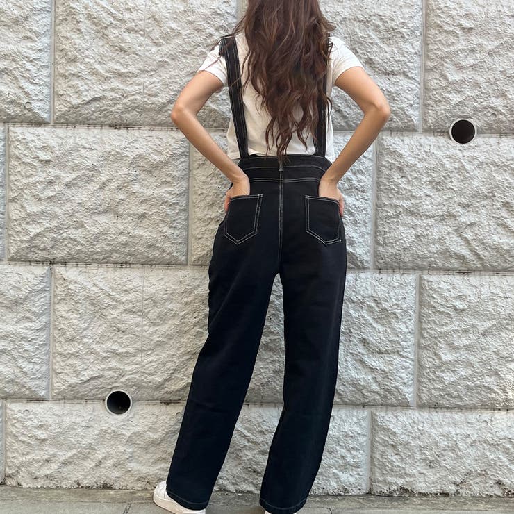 配色ステッチオーバーオール[品番：MJNW0001952]｜me Jane（ミー