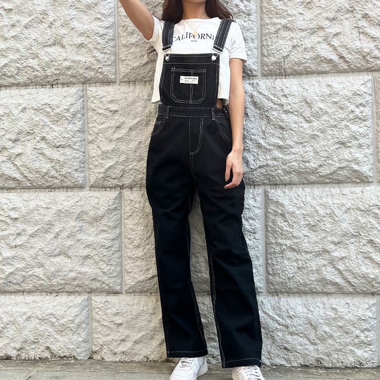 配色ステッチオーバーオール[品番：MJNW0001952]｜me Jane（ミー