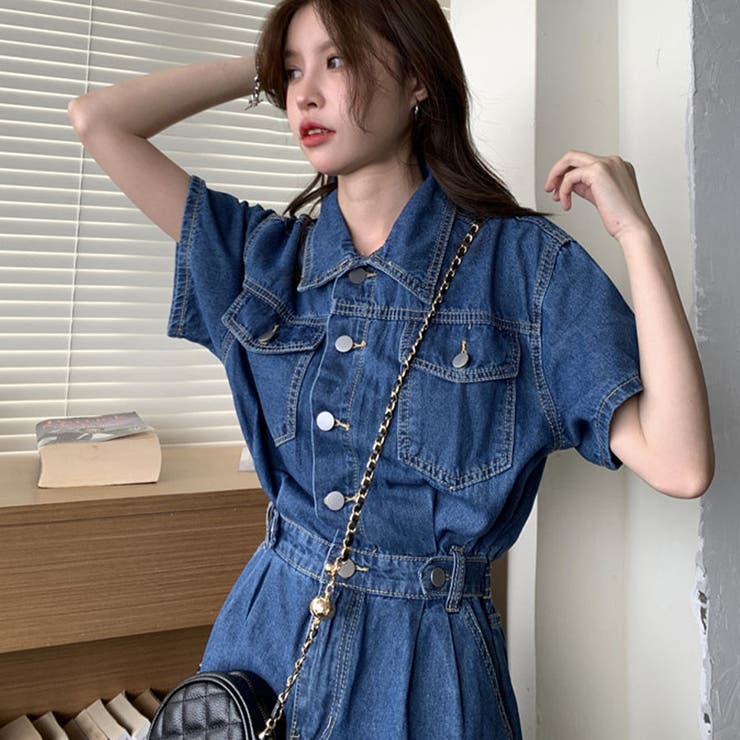 デニム半袖シャツミニワンピース[品番：MJNW0002038]｜me Jane（ミー