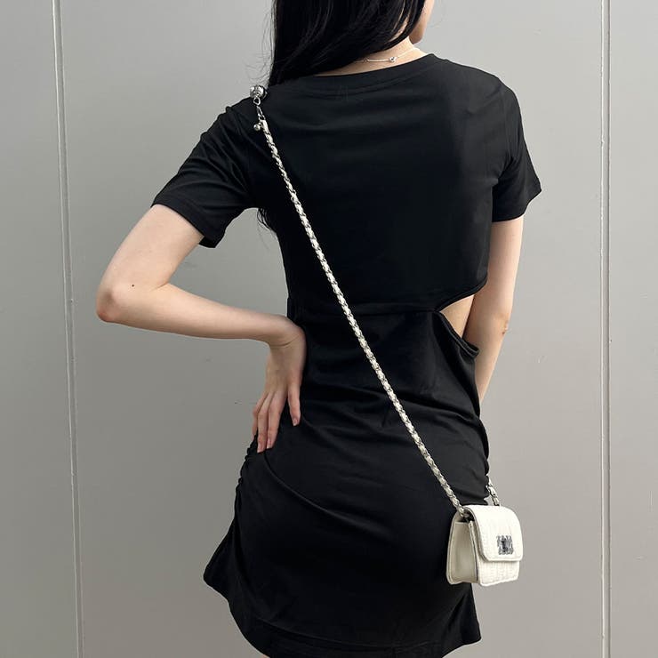 ウエストカットアウトミニワンピース[品番：MJNW0002228]｜me Jane