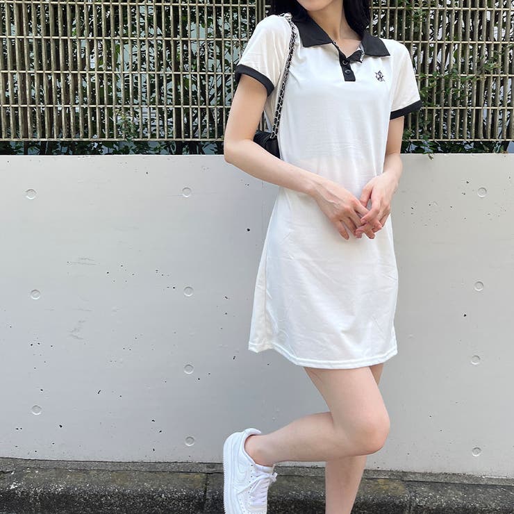 Jeans コントラストカラージャージーミニポロワンピ 送関込 楽天市場】【SALE／30%OFF】ワッシャ-ロゴミニワンピース