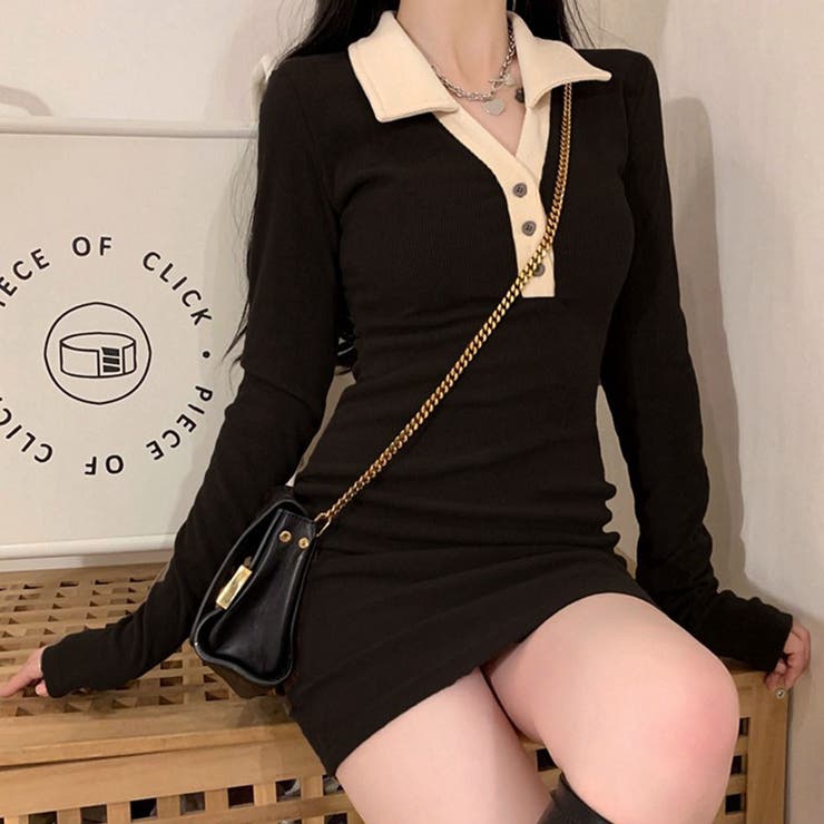 配色襟ポロミニワンピース | me Jane | 詳細画像10 