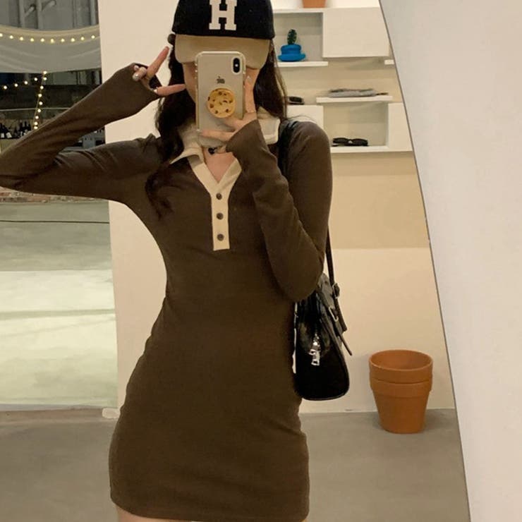 配色襟ポロミニワンピース | me Jane | 詳細画像11 