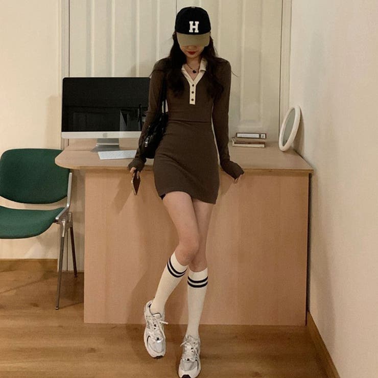 配色襟ポロミニワンピース | me Jane | 詳細画像7 