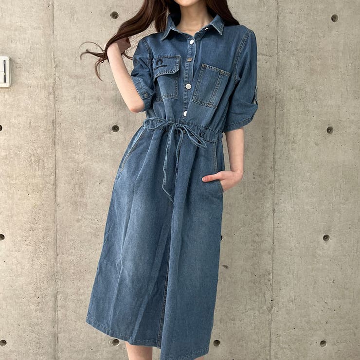 デニムミディ丈シャツワンピース[品番：MJNW0002608]｜me Jane（ミー