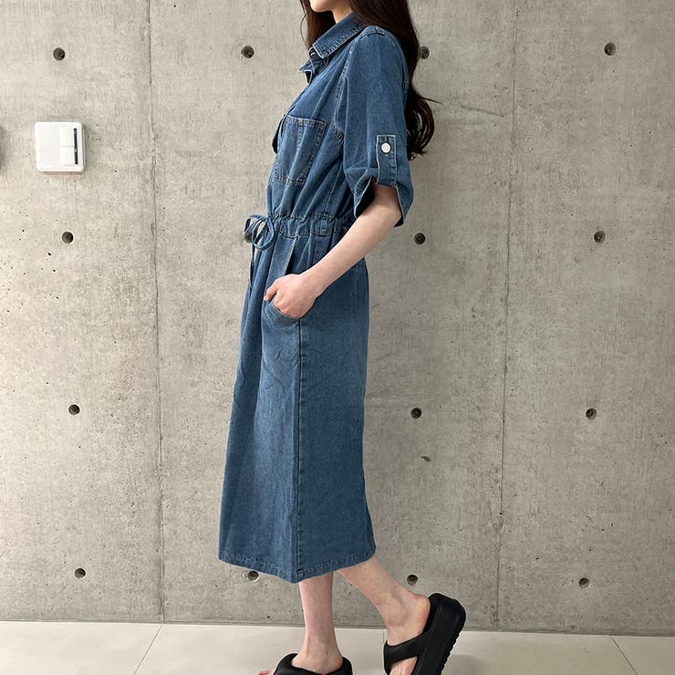 デニムミディ丈シャツワンピース[品番：MJNW0002608]｜me Jane（ミー