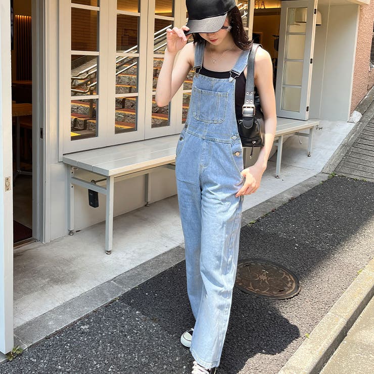 ストレートデニムオーバーオール[品番：MJNW0002610]｜me Jane（ミー