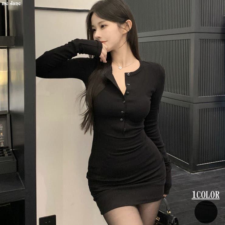 ヘンリーネックタイトワンピース[品番：MJNW0002751]｜me Jane（ミー
