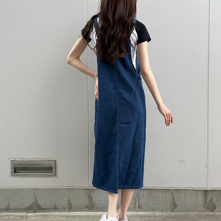 オーバーシルエットデニムジャンパースカート[品番：MJNW0003282]｜me