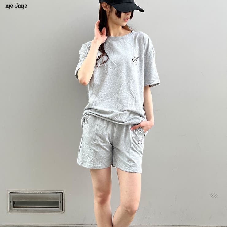 半袖Tシャツ×ショートパンツ2点セット[品番：MJNW0003284]｜me Jane