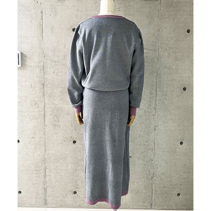 配色ニットトップス×ロングスカート 2点セット | me Jane | 詳細画像22 