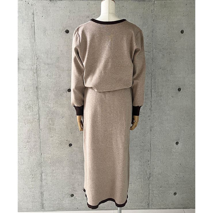 配色ニットトップス×ロングスカート 2点セット | me Jane | 詳細画像24 