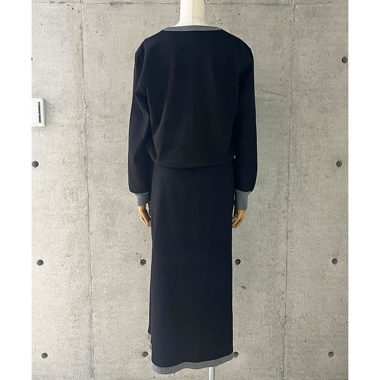 配色ニットトップス×ロングスカート 2点セット | me Jane | 詳細画像26 