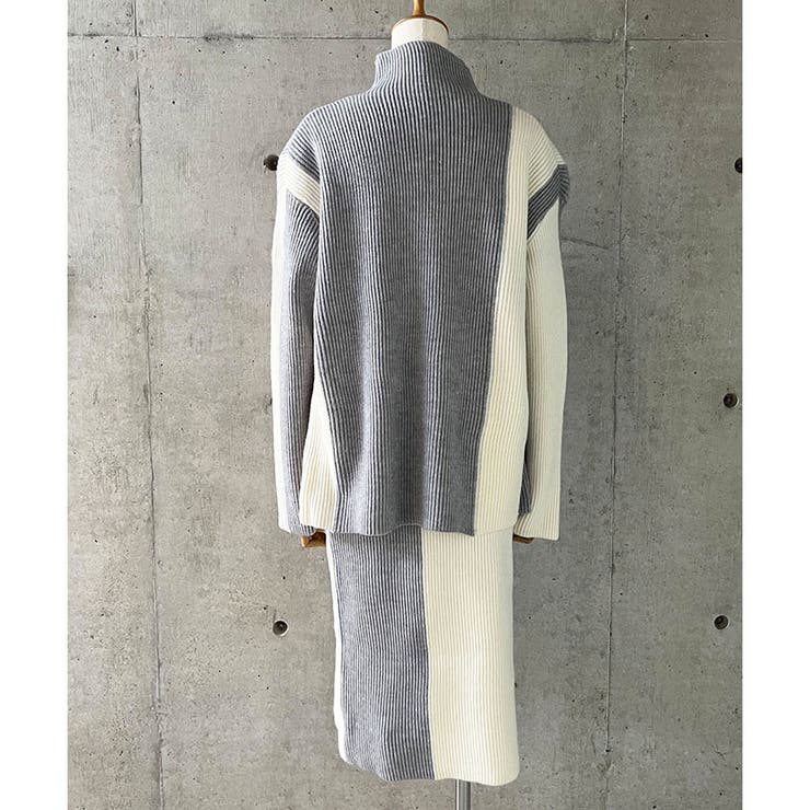 配色ニットトップス×スカート 2点セット | me Jane | 詳細画像11 