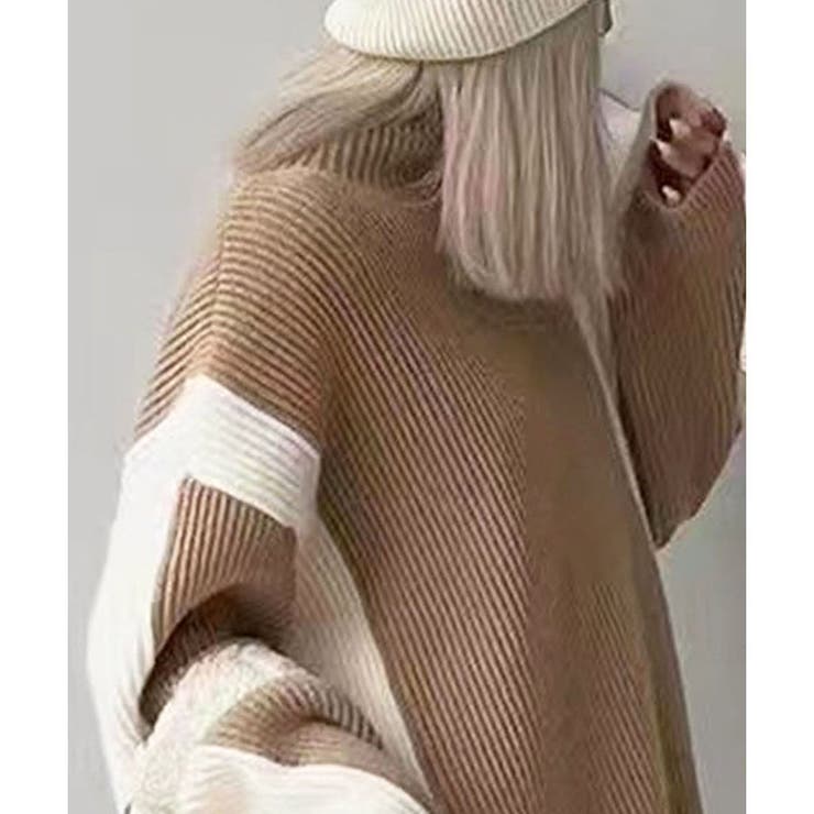 配色ニットトップス×スカート 2点セット | me Jane | 詳細画像5 