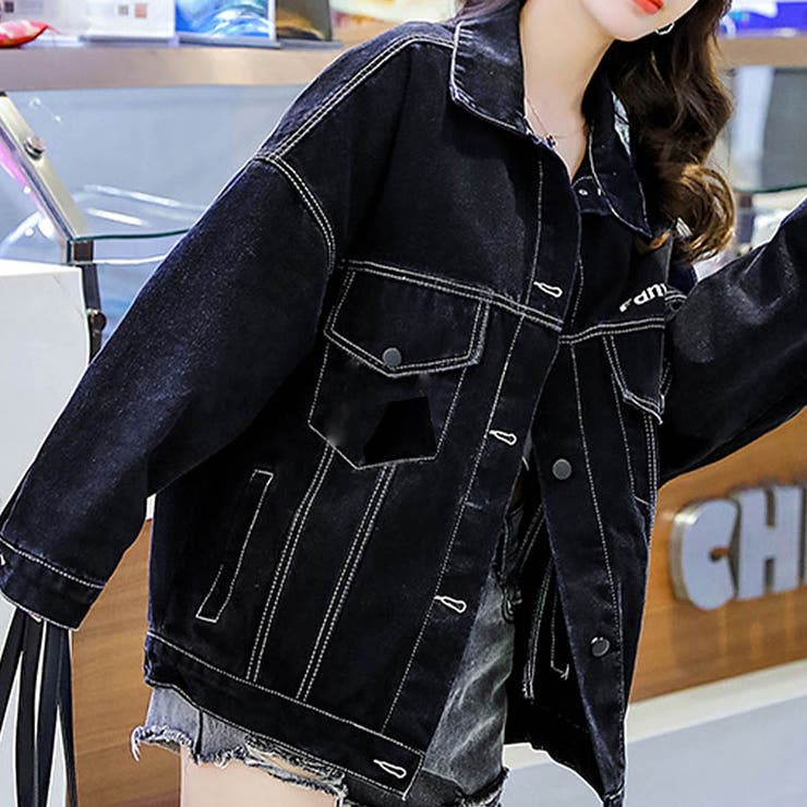 配色ステッチGジャン[品番：MJNW0002307]｜me Jane（ミー