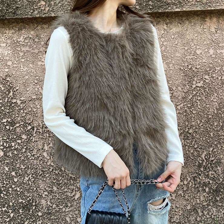 グレー ファーベスト サイズ36 楽天市場】フォックスファーベスト レディース 毛皮ベスト