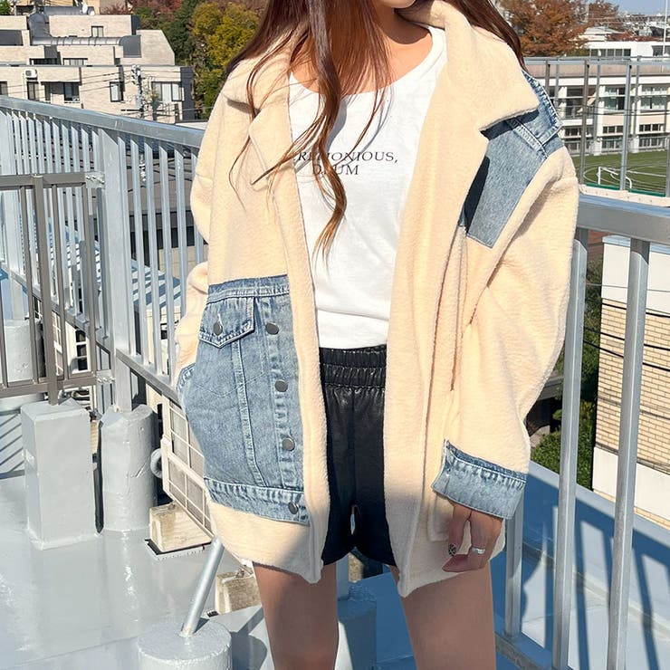 ボア×デニム切替ジャケット[品番：MJNW0002516]｜me Jane（ミー
