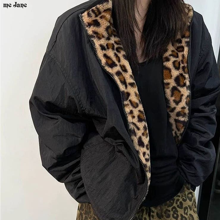 レオパード柄リバーシブルブルゾン[品番：MJNW0003430]｜me Jane（ミー