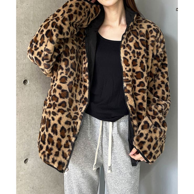 レオパード柄リバーシブルブルゾン[品番：MJNW0003430]｜me Jane（ミー