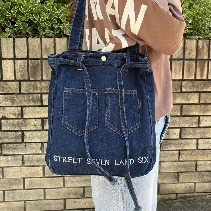 飾りリボンベルト付デニムショルダーバッグ[品番：MJNW0002775]｜me