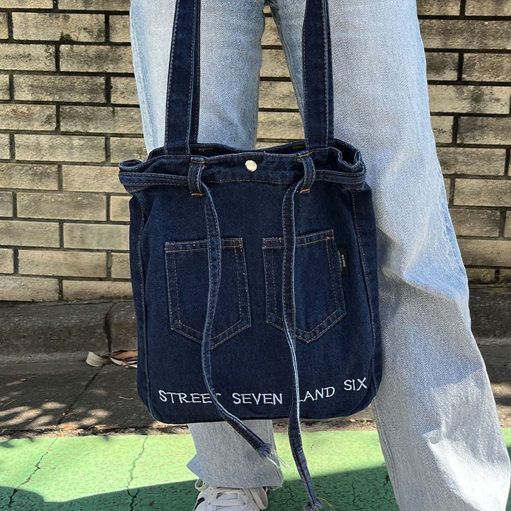 飾りリボンベルト付デニムショルダーバッグ[品番：MJNW0002775]｜me