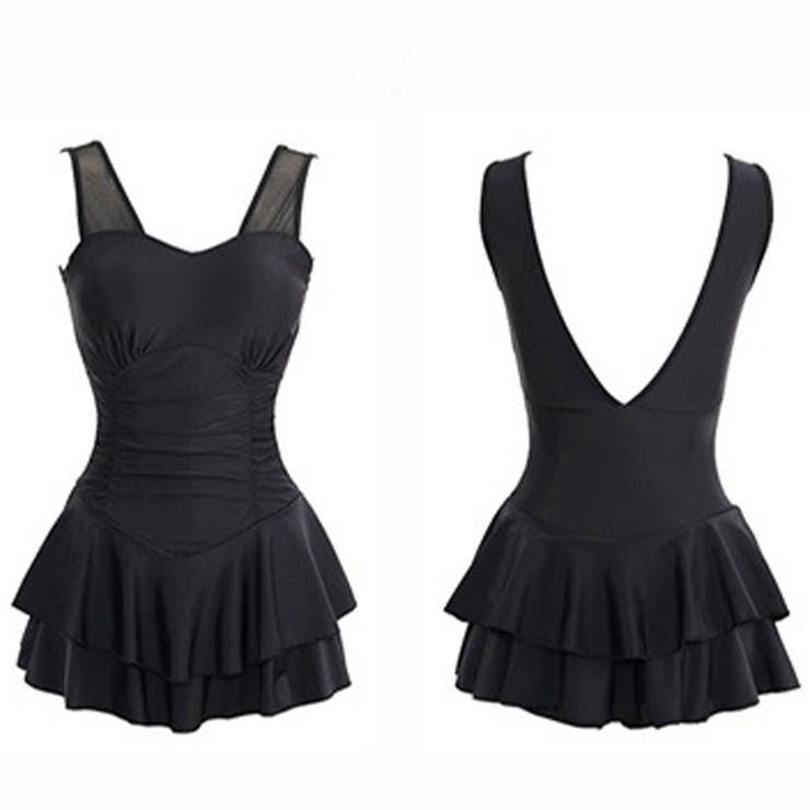 バックオープン裾フリルワンピース水着[品番：MJNW0002703]｜me Jane