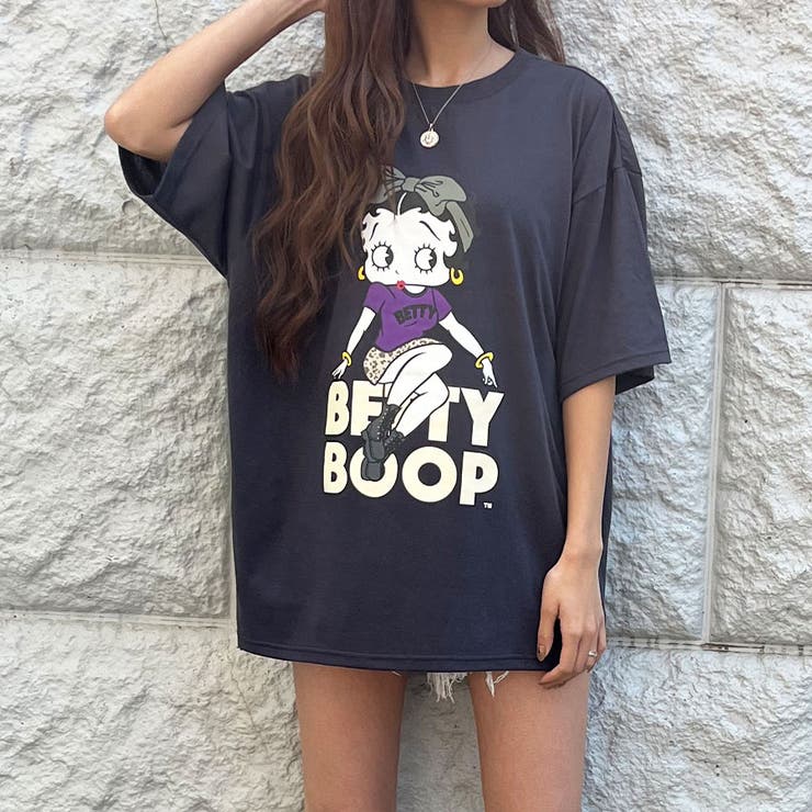 チャコールグレー | リボンBETTTY BOOPTシャツ | me Jane