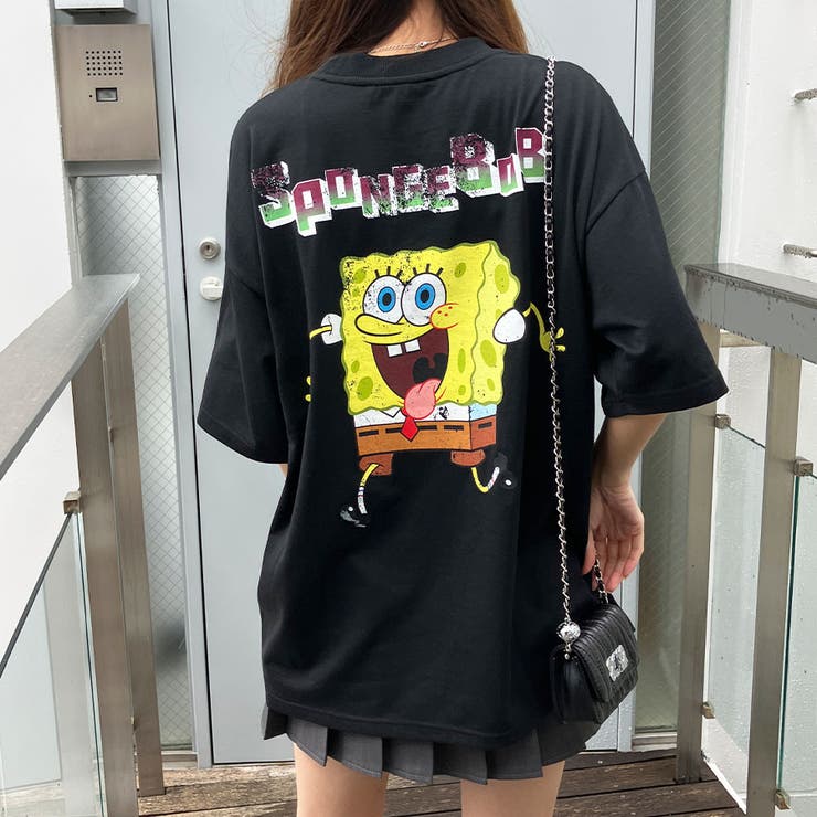 スポンジボブBIGTシャツ 春 韓国トップス