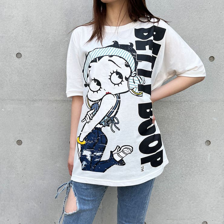 前後ビックプリントBETTTY BOOP半袖Tシャツ 春[品番：MJNW0002708]｜me 