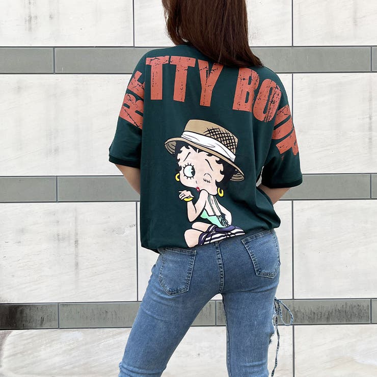 バックビックロゴプリントBETTTY BOOP半袖Tシャツ 春[品番