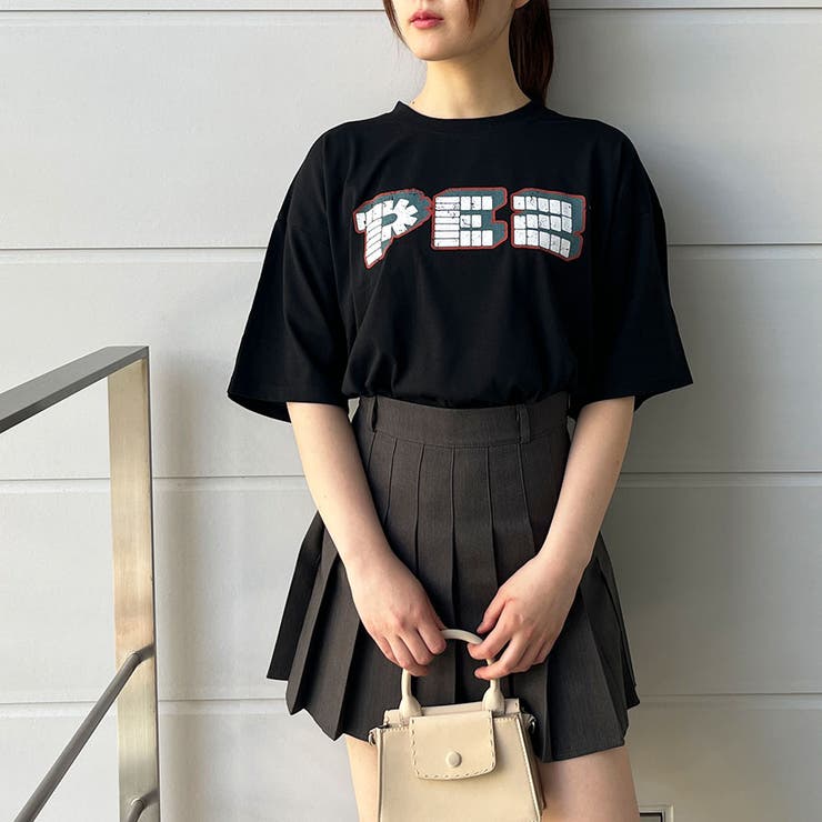 DEVICE tシャツ duckプリント 韓国ビッグシルエット 古着風
