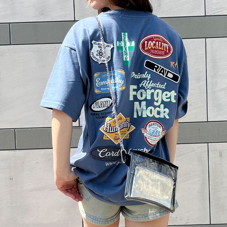 バックワッペンデザインビックTシャツ 春 韓国トップス[品番