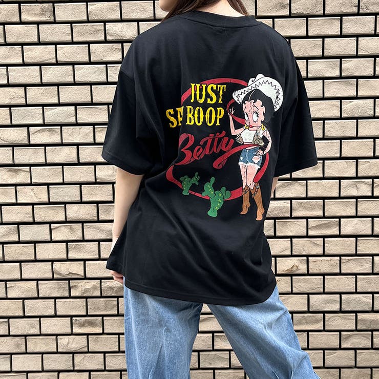 ブラック | BETTY BOOPバックビックプリントTシャツ 春 | me Jane