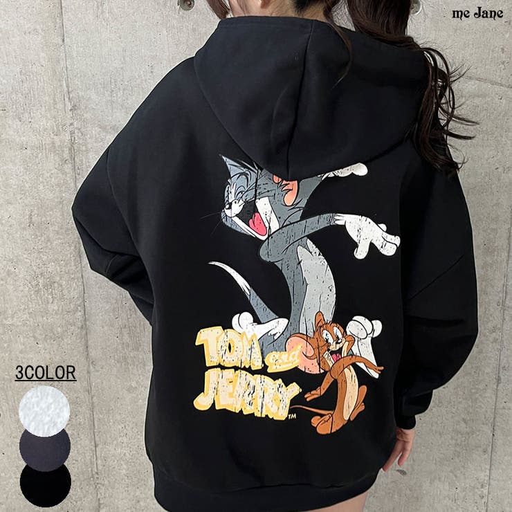 TOM＆JERRY裏起毛オーバーサイズプルパーカー[品番：MJNW0002975]｜me