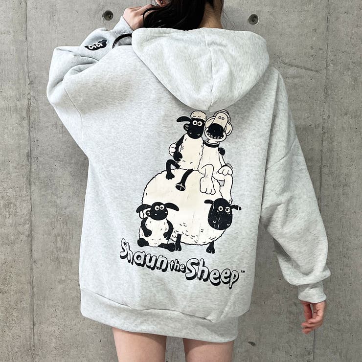 ひつじのショーン裏起毛オーバーサイズプルパーカー | me Jane | 詳細画像23 