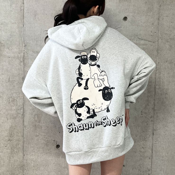 ひつじのショーン裏起毛オーバーサイズプルパーカー | me Jane | 詳細画像24 