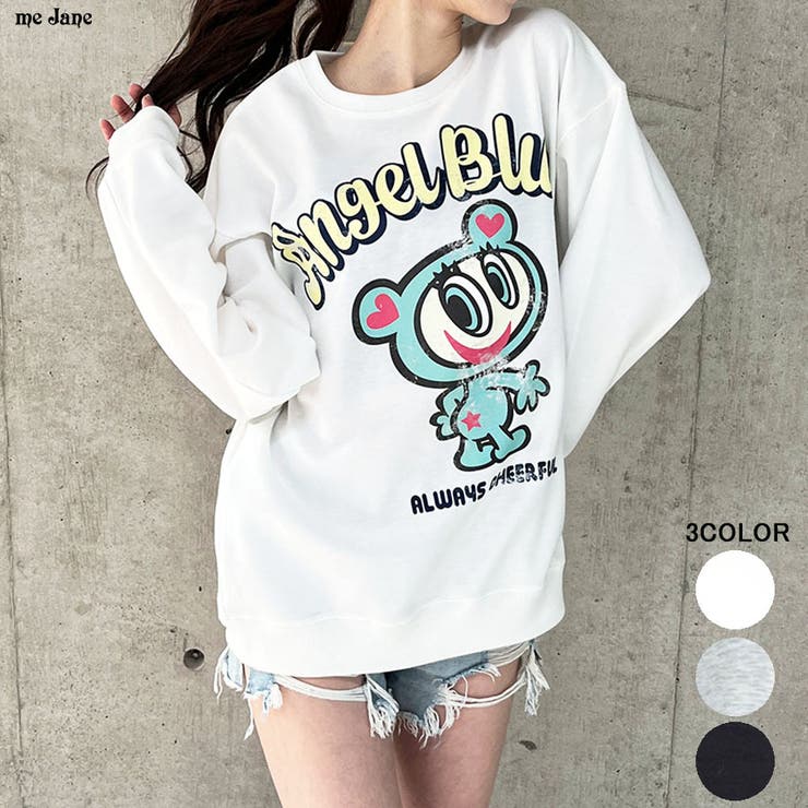 ANGEL BLUEオーバーサイズトレーナー[品番：MJNW0003175]｜me Jane