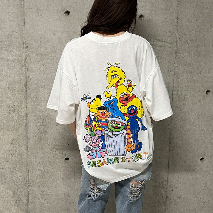セサミストリートバックプリントオーバーサイズTシャツ[品番 セサミストリートバックプリントオーバーサイズTシャツ[品番