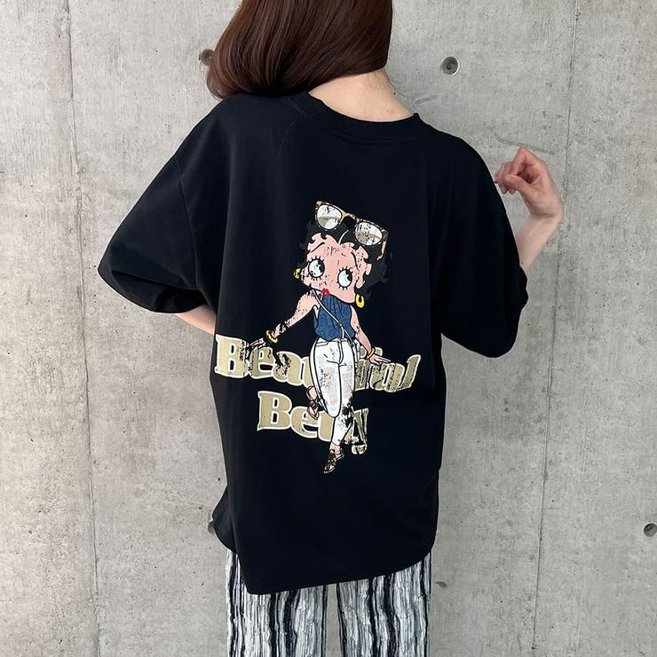 BETTY BOOPバックプリントオーバーサイズTシャツ[品番：MJNW0003295