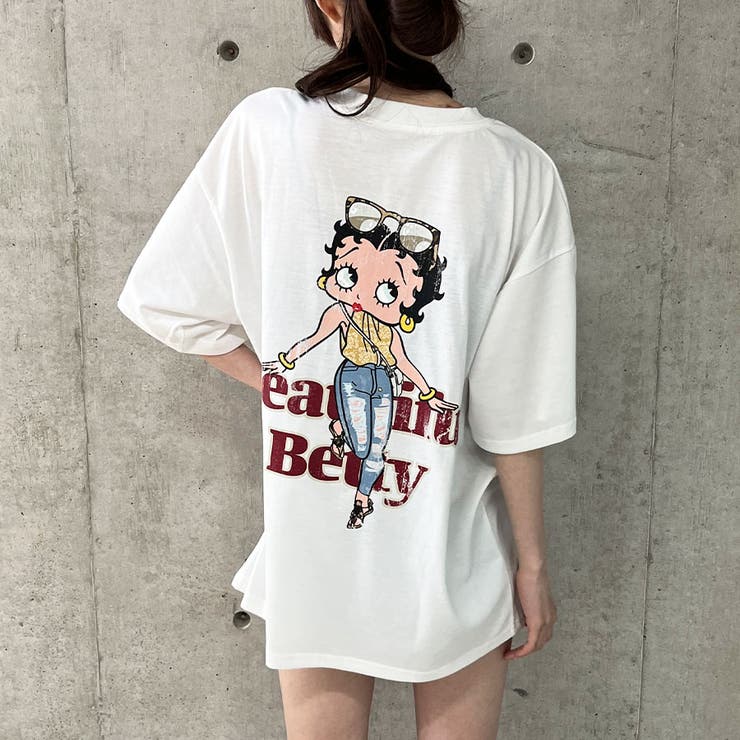 Betty Boop b-girl風ビッグプリント スウェット 男女兼用サイズ Betty Boop b-girl風ビッグプリント スウェット 男女兼用サイズ