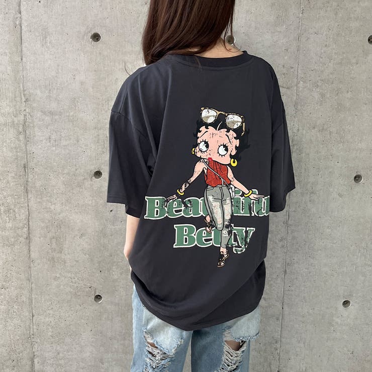 Betty Boop b-girl風ビッグプリント スウェット 男女兼用サイズ Betty Boop b-girl風ビッグプリント スウェット 男女兼用サイズ