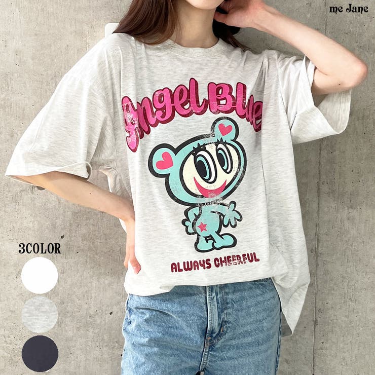 ANGEL BLUEオーバーサイズTシャツ[品番：MJNW0003296]｜me Jane